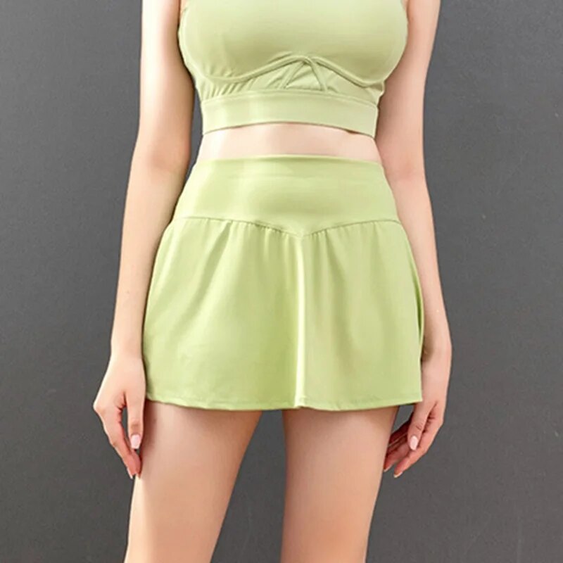 Women Golf Tennis Sports Pocket Pleated Skirt