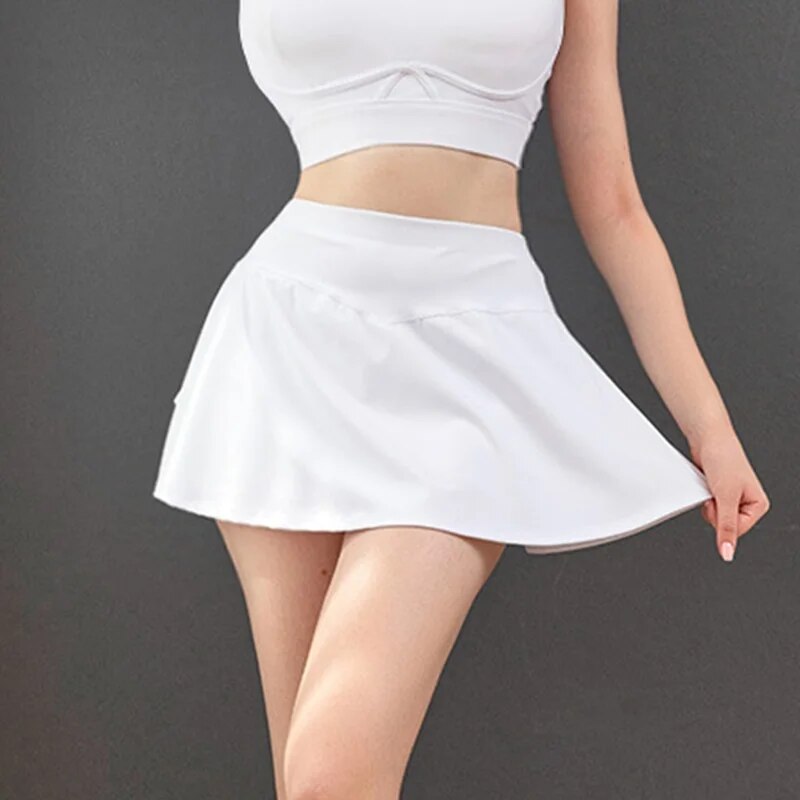 Women Golf Tennis Sports Pocket Pleated Skirt
